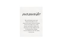 SSOPTMCB Gift for Yoga Teacher - Namaste Definition & Intention Print, Canvas Wall-Art for Studio, Home Practice & Present (Framed,08x12inch(20x30cm))