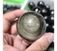 SSOPTMCB Golden Obsidian Ball Quartz Crystal Gemstone Carved Jin Yao Stone for Decoration 1pcs Ornaments (Size : 8-9cm) Gemstone Stone