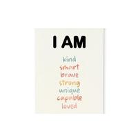 SSOPTMCB Growth Mindset Poster for, I am Kind Smart Brave, Affirmation Wall-Art for Bedroom & Classroom(Unframed,16x24inch(40x60cm))