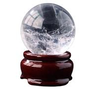 SSOPTMCB Hand-Polished Clear Quartz Crystal Ball, White Sphere for Home and Office Decor, Balls for Feng Shui, Stone Gift,11cm Gemstone Stone