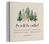 SSOPTMCB He Will Be Called Christmas Wall-Art Isaiah 9 6 Bible Verse Canvas Painting Christian Decor(Unframed,16x24inch(40x60cm))