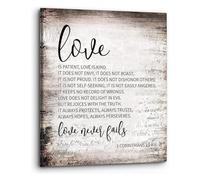 SSOPTMCB Home Decor 1 Corinthians 13:4-8 Love Is Patient Love Is Kind Scripture Wall-Art Christian for Bathroom Room Office(Unframed,12x18inch(30x45cm))