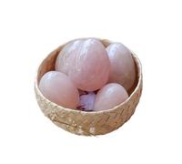 SSOPTMCB Huevo de Agua Cuarzo Rosa Tallado a Mano, 1 Pieza, 300-400 g, Piedra Preciosa Pulida for fabricación Joyas Gemstone Stone