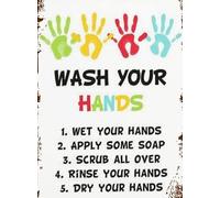 SSOPTMCB Hygiene and Rules Classroom Poster Hand Washing Bathroom Procedures Chart Educational Wall Decor for Teachers(Framed,12x18inch(30x45cm))