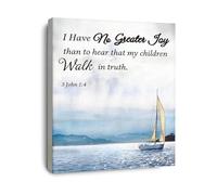SSOPTMCB I Have No Greater Joy 3 John 1 4 Bible Verse Canvas Wall-Art Christian Home Decor for Bedroom Living Room(Framed,08x12inch(20x30cm))