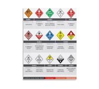 SSOPTMCB Industrial Poster Dangerous Goods HAZMAT Labels Reference Canvas Wall-Art for Office(Unframed,16x24inch(40x60cm))
