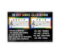 SSOPTMCB Inspirational Music Teacher Poster, Classroom Rules Wall-Art Gift for Choir, Band, School Counselor Office(Framed,12x18inch(30x45cm))