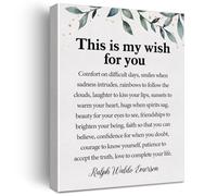 SSOPTMCB Inspirational Quote Canvas Wall-Art This is My Wish for You Ralph Waldo Emerson, Motivational Print for Office Decor, Minimalist Blessing Poster(Framed,16x24inch(40x60cm))