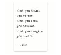 SSOPTMCB Inspirational Quote Wall Art on Positive Thinking & Manifestation, Motivational Law of Attraction Poster for Home Office(Unframed,16x24inch(40x60cm))