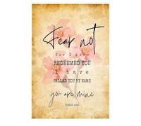 SSOPTMCB Isaiah 43:1 Wall-Art - Fear Not For I Have Redeemed You Canvas Print, Modern Scripture for Christian Home Office Decor, Inspirational Gift(Unframed,16x24inch(40x60cm))