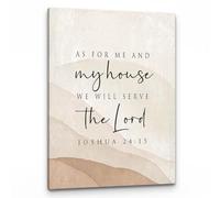 SSOPTMCB Joshua 24:15 Wall-Art, As For Me And My House Canvas Print, Family Faith Statement for Christian Home Entryway or Living Room(Framed,16x24inch(40x60cm))