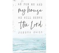 SSOPTMCB Joshua 24:15 Wall-Art As For Me and My House Scripture Sign, Weathered Wood Frame with Coastal Color Palette for Nursery Living Room(Framed,16x24inch(40x60cm))