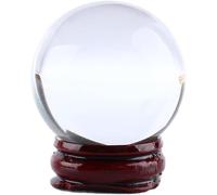 SSOPTMCB K9 Solid Clear Crystal Ball with Stand,Handcrafted Photography Prop Glass Decorative for Magical Shots Elegant Home & Party Decor Gift,40mm Gemstone Stone
