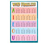 SSOPTMCB Kindergarten Learning Poster Sight Words Word Families Chart Educational Wall-Art for Preschool Homeschool Classroom Decor(Unframed,16x24inch(40x60cm))