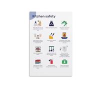SSOPTMCB Kitchen Guidelines Poster - For Home & Professional Use | Food Handling, Fire, Hygiene Rules | Wall Decor for Kitchen, Pantry, Utility Room(Framed,08x12inch(20x30cm))
