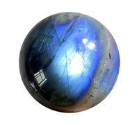 SSOPTMCB Labradorite Round Quartz Crystal Ball, Sphere Figurine, Polished Gemstone Divination for Yoga Feng Shui Home Decor,9~10cm Gemstone Stone