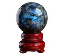 SSOPTMCB Labradorite Sphere Quartz Crystal Ball Decorative Stone Orbs for Feng Shui Divination Art Home Decor,9~10cm Gemstone Stone