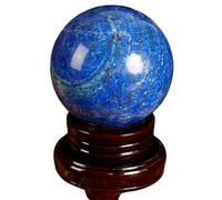 SSOPTMCB Large Blues Quartz Crystal Ball Lapis Lazuli Sphere with Stand Gemstone Decorative for Home Decor Altar Spiritual Gift,75~80mm Gemstone Stone