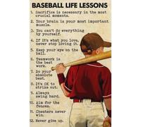 SSOPTMCB Life Lessons from The Game Poster, Motivational Baseball Wall-Art, Canvas Print for Sports Fan, Dad(Unframed,12x18inch(30x45cm))