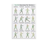 SSOPTMCB Low Impact Tai Chi for Seniors Poster Easy to Follow Exercise Chart for Better Balance and Relaxation Guide(Framed,16X24inch(40X60cm))