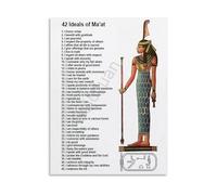 SSOPTMCB Maat 42 Laws Poster Egyptian Spiritual Wall-Art Print For Home Decor Study Room Office And Space(Unframed,12x18inch(30x45cm))