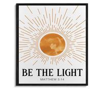 SSOPTMCB Matthew 5 14 Be the Light Christian Sunburst Poster Wall-Art Boho Style Home Decor(Unframed,16x24inch(40x60cm))