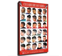 SSOPTMCB Men's Hairstyle Guide - Barber Shop Haircut Chart Canvas Painting for Wall-Art Decor, Home Office Gift(Unframed,08x12inch(20x30cm))