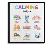 SSOPTMCB Mental Health Wall-Art Coping Skill Calming Strategies for Calming Corner Office Decor(Framed,08x12inch(20x30cm))