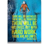 SSOPTMCB Michael Phelps Inspirational Wall-Art, Unframed Print for Swimming Enthusiasts, Olympic Champion Quote Poster for Home Gym Office Decor(Framed,08x12inch(20x30cm))