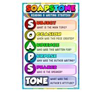 SSOPTMCB Middle School High School ELA Poster SOAPSToneS Strategy Writing Process Reading Analysis Educational Chart English Language Arts Classroom Wall Decor(Framed,12x18inch(30x45cm))