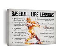 SSOPTMCB Motivational Baseball, Life Lessons from The Game Canvas Wall-Art, Inspirational Sports Decor for Men, Man Cave, Office and Home Gym Wall Decor(Unframed,12x18inch(30x45cm))