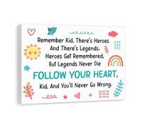 SSOPTMCB Motivational Poster for - Follow Your Heart Inspirational Wall-Art Print for Bedroom, Classroom Nursery Playroom Childrens Decor(Framed,08x12inch(20x30cm))