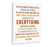 SSOPTMCB Motivational Poster for Office - Life is Too Short Inspirational Quote Wall-Art, Believe That Everything Print for Home Office Decor(Framed,08x12inch(20x30cm))