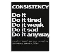 SSOPTMCB Motivational Quote Poster Do It Anyway Consistency Message Black White Canvas Art for Office Gym Decor(Framed,12x18inch(30x45cm))
