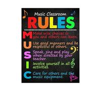 SSOPTMCB Musical Rules of the Classroom Poster - Educational Sign for Music Teachers, All Grade Levels(Unframed,16x24inch(40x60cm))