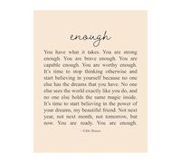 SSOPTMCB Nikki Banas You Are Enough - Unframed Inspirational Wall-Art Print, Affirmation Decor for Gym, Locker Room, and Home Office(Unframed,12x18inch(30x45cm))