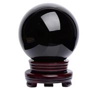 SSOPTMCB Obsidian Crystal Ball Ornaments - Sphere Balls for Witchcraft and Decorative, Divination & Feng Shui Home Decor,13cm Gemstone Stone