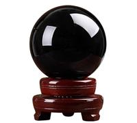 SSOPTMCB Obsidian Crystal Ball Quartz Sphere with Stand Feng Shui Polished Decoration for Witchcraft Housewarming Gift,5cm/2in Gemstone Stone