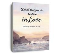 SSOPTMCB Office Inspiration, 1 Corinthians 16:14 Motivational Canvas, Christian Love in Action Art for Workplace(Unframed,12x18inch(30x45cm))