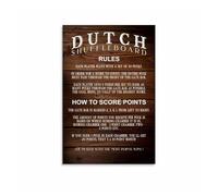 SSOPTMCB Official Shuffleboard Rules Poster, Vintage Recreation Room Wall Decor for Cabin, Garage, Home Bar(Framed,08x12inch(20x30cm))