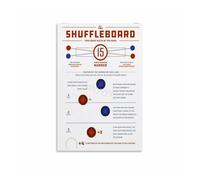 SSOPTMCB Official Shuffleboard Rules Poster, Vintage Recreation Room Wall Decor for Cabin, Garage, Home Bar(Framed,16x24inch(40x60cm))