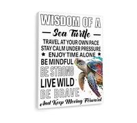 SSOPTMCB Patience and Perseverance Wall-Art - Wisdom of a Sea Turtle Motivational Print, Inspirational Ocean Theme Decor for Office Home Study(Unframed,12x18inch(30x45cm))