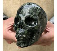 SSOPTMCB Peacock Eye Quartz Crystal Skull Carved Home Decor(610-700g) Gemstone Stone