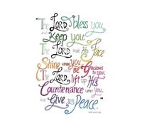 SSOPTMCB Personalized Biblical Blessing Art Print - Features Numbers 6:24-26, Custom Verse Wall Decor for Faith, Family, Office, Sunday School Classroom (Framed,08x12inch(20x30cm))
