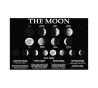 SSOPTMCB Phases of the Moon Chart Science Classroom Poster Solar System Decor for Preschool Kindergarten Elementary School(Framed,08x12inch(20x30cm))