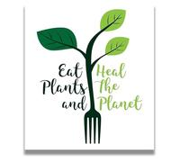 SSOPTMCB Plant-Based Eating Wall-Art - Vegan Kitchen Decor, Gift for Vegetarians, Vegans and Food Themed Print(Unframed,08x12inch(20x30cm))
