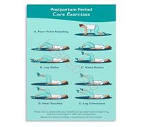 SSOPTMCB Postpartum Core Strengthening Guide Poster Safe Exercises for Mom Abdominal Recovery Wall Decor(Unframed,12x18inch(30x45cm))
