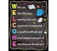 SSOPTMCB Preschool Elementary Middle High Welcome Poster Back to School Motivational Sign for Classroom All Grade Levels Decor(Framed,08x12inch(20x30cm))