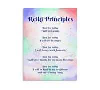 SSOPTMCB Principles of Just For Today Chart Inspirational Guide for Mindful Practice and Compassion Canvas Print(Framed,16x24inch(40x60cm))