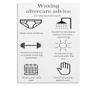 SSOPTMCB Professional Waxing Aftercare Chart Canvas Art For Beauty Studio Decor And Home Bedroom Beauty Station Gift(Unframed,08x12inch(20x30cm))